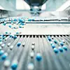 Sorting pharmaceutical capsules by a sorting machine on a production line