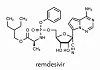 Remdesivir antiviral drug molecule. Skeletal formula.
