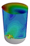 Strömungsbild des Magnetimpellers (CFD-Simulation)