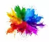 colorful rainbow holi paint color powder explosion isolated white background
