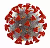 Coronavirus microscopic view. Floating influenza virus cells. Dangerous asian ncov corona virus, SARS pandemic risk concept. 3d rendering
