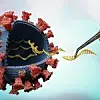 Scientist is modifying genes in RNA of virus in laboratory. Biol