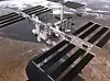 Internationale Raumstation ISS über der Straße von Gibraltar (künstlerische Darstellung).