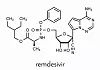 Remdesivir antiviral drug molecule. Skeletal formula.