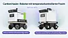Zwei Cartken Hauler-Lieferroboter mit offenem und geschlossenem Gefrierschrankmodul nebeneinander.